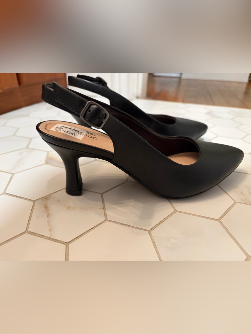 Clarks womens Slingback point Kitten Heel Pumps Kataleyna leather new 3” 8.5 - Picture 12 of 14